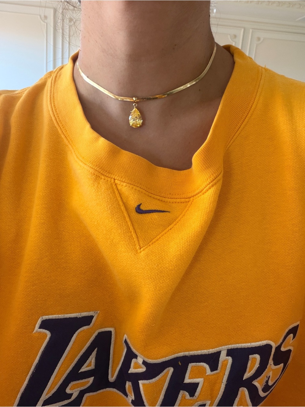 yellow diamond necklace - Picture 5 of 6